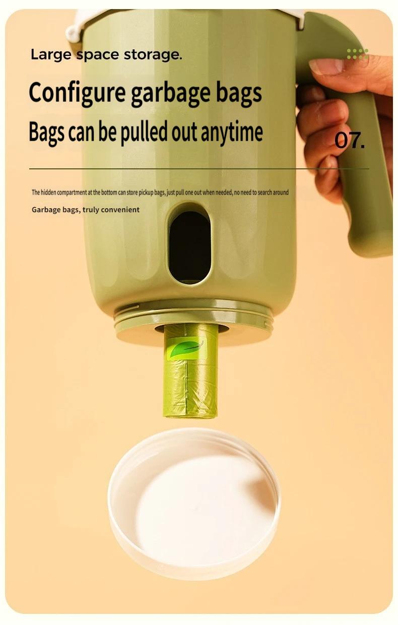 Multi-Function Cat Litter Scoop With Built-In Trash Bin, Large Capacity Litter Scooper With Bag Storage, Dual Gap 6mm+8mm Sifter Scoop For Most Cat Litter, No-Mess Litter Box Cleaner With Ergonomic Handle