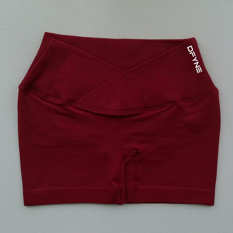 DFYNE Women's Three-Point Fitness Shorts, Peach-Shaped Hip-Lifting Yoga Pants, Seamless Breathable High-Waisted Style, Visually Lengthens Leg Proportions