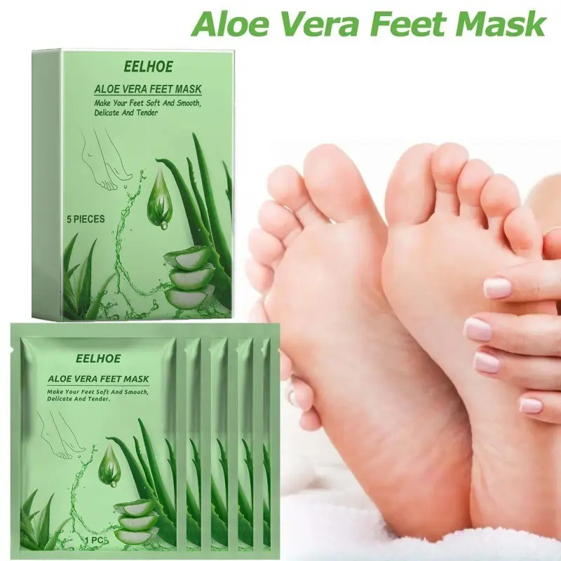 Aloe Vera Feet Mask, Moisturizing Exfoliating Foot Mask, Anti Drying Crack, Remove Dead Skin, Hydrating Foot Skin Care, Foot Mask