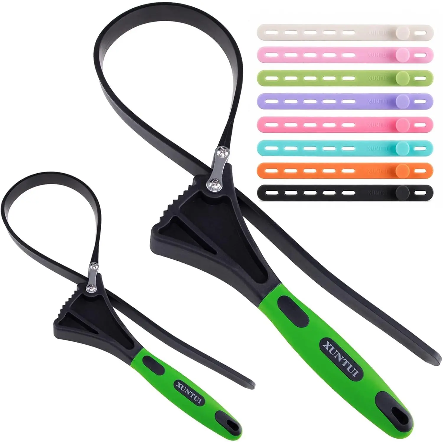 Rubber Strap Wrench Set, 2-Pack Adjustable Wrench, 4" & 6" |  non-slip grip for oil filters, plumbing pipes, water filter housings, faucets and smooth surfaces