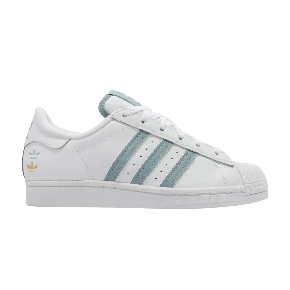 adidas Superstar 'White Magic Grey' Unisex Classic Athletic Sports Shoe - Cloud White/Magic Grey/Gold Foil, Skateboarding-Style Unisex Wear Footwear, GY0977