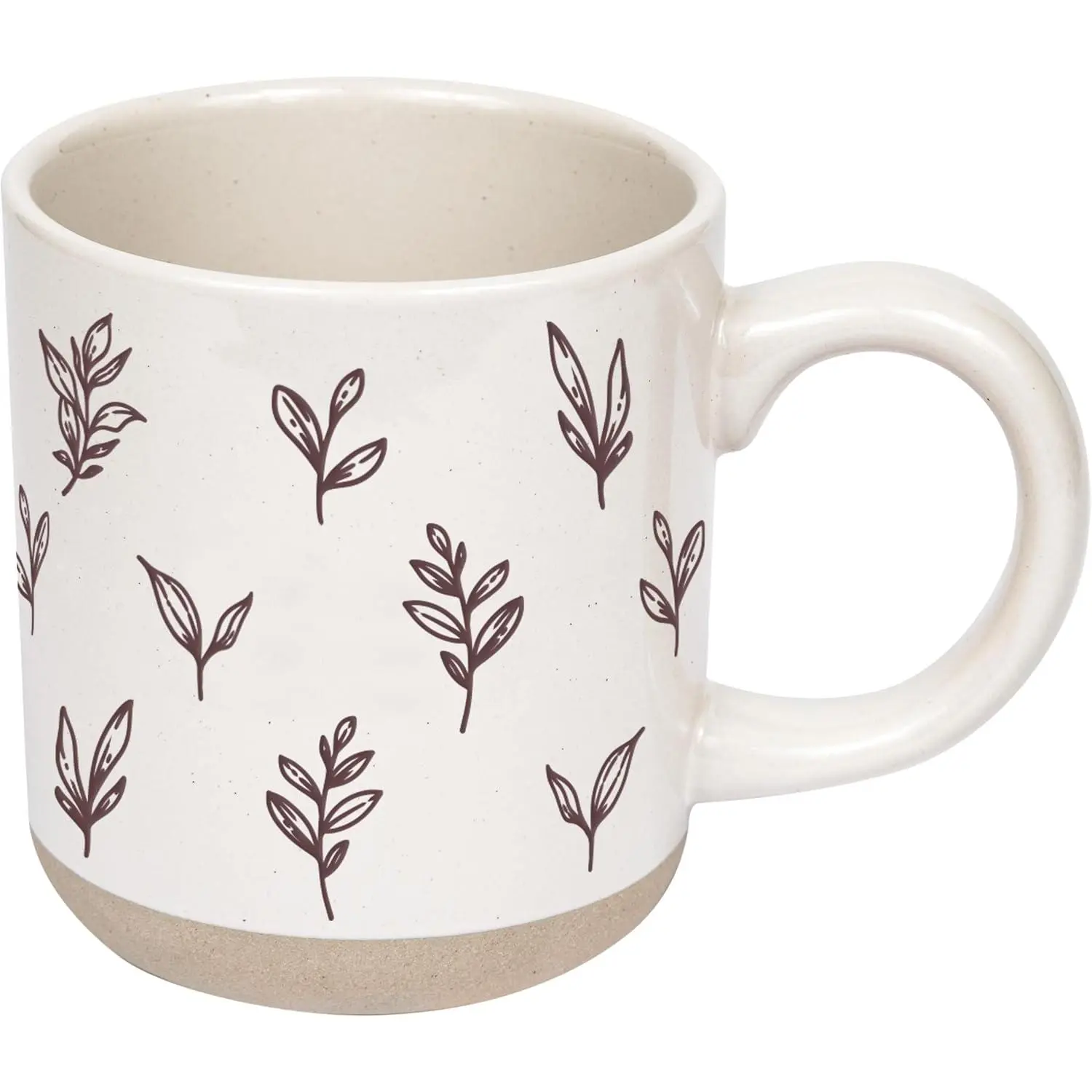 Autumn Coffee Mug with Brown Leaves Design, 14oz Stoneware Cup for  & Cider, Microwave & Dishwasher Safe, Cozy Fall