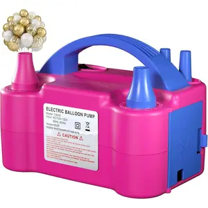 Electric Balloon Pump for Party Decorations Portable Inflator with Auto Shutoff Dual Nozzle Balloon Air Pump Rose Red 110V 600W