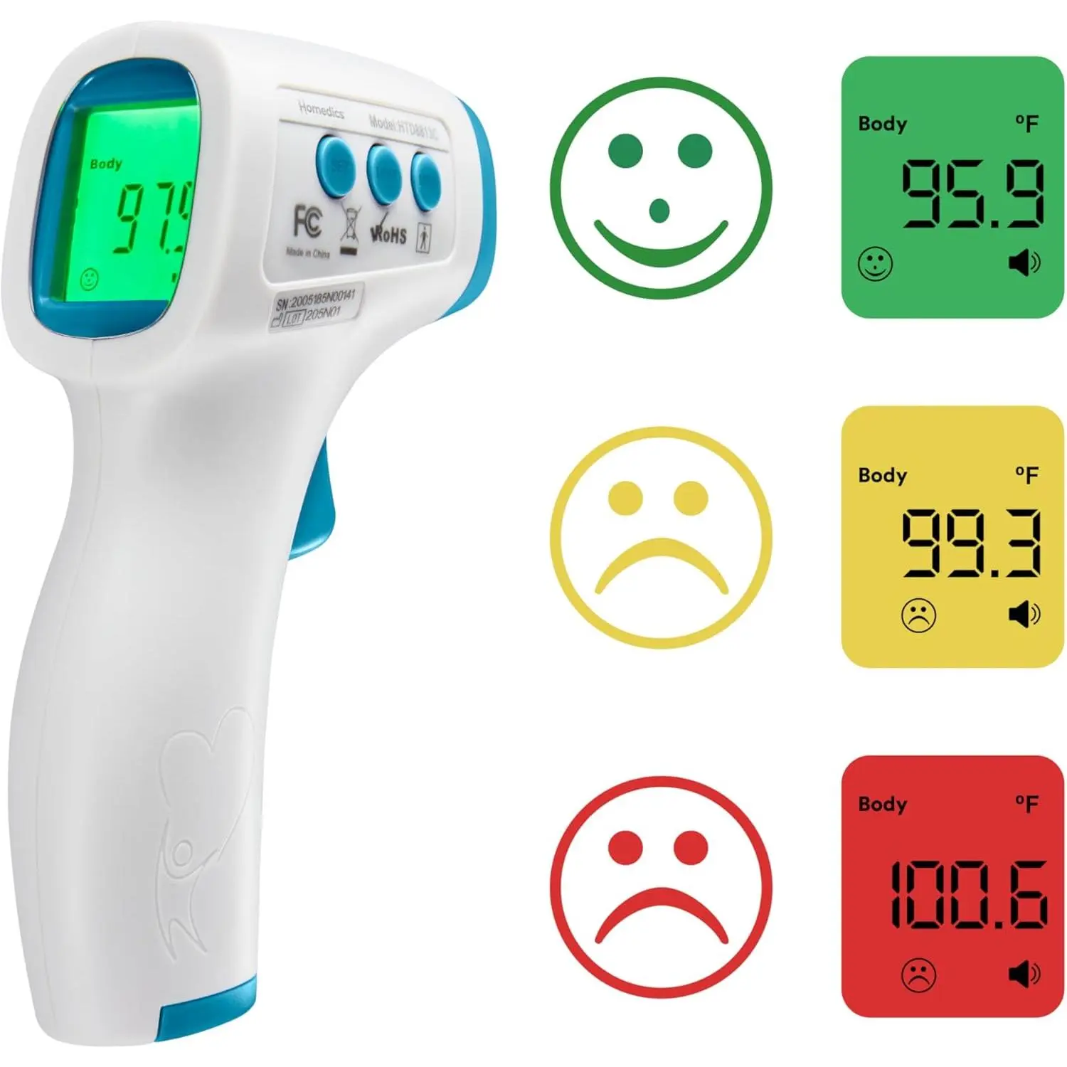 Digital Non-Contact Forehead Thermometer for Baby and Adults, Clinically Proven Infrared Healthcare Device with Fast Accurate 4-in-1 Readings and High-Fever Alert