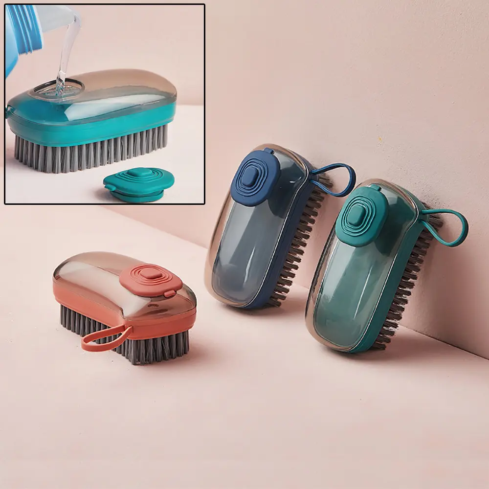 ABS Automatic Liquid Cleaning Brush, Multifunctional Cleaning Supplies with Ergonomic and Comfortable Grip, Compact Soft Household Tool for Shoes & Clothes Saves Cleaning Fluid