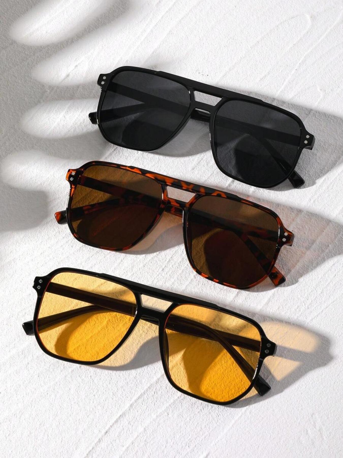 Vintage-Style Tinted Lens Eyeglasses (3 Pairs), Outdoor Sports Eyewear, Fashion Glasses for Men and Women, Great Travel Accessories