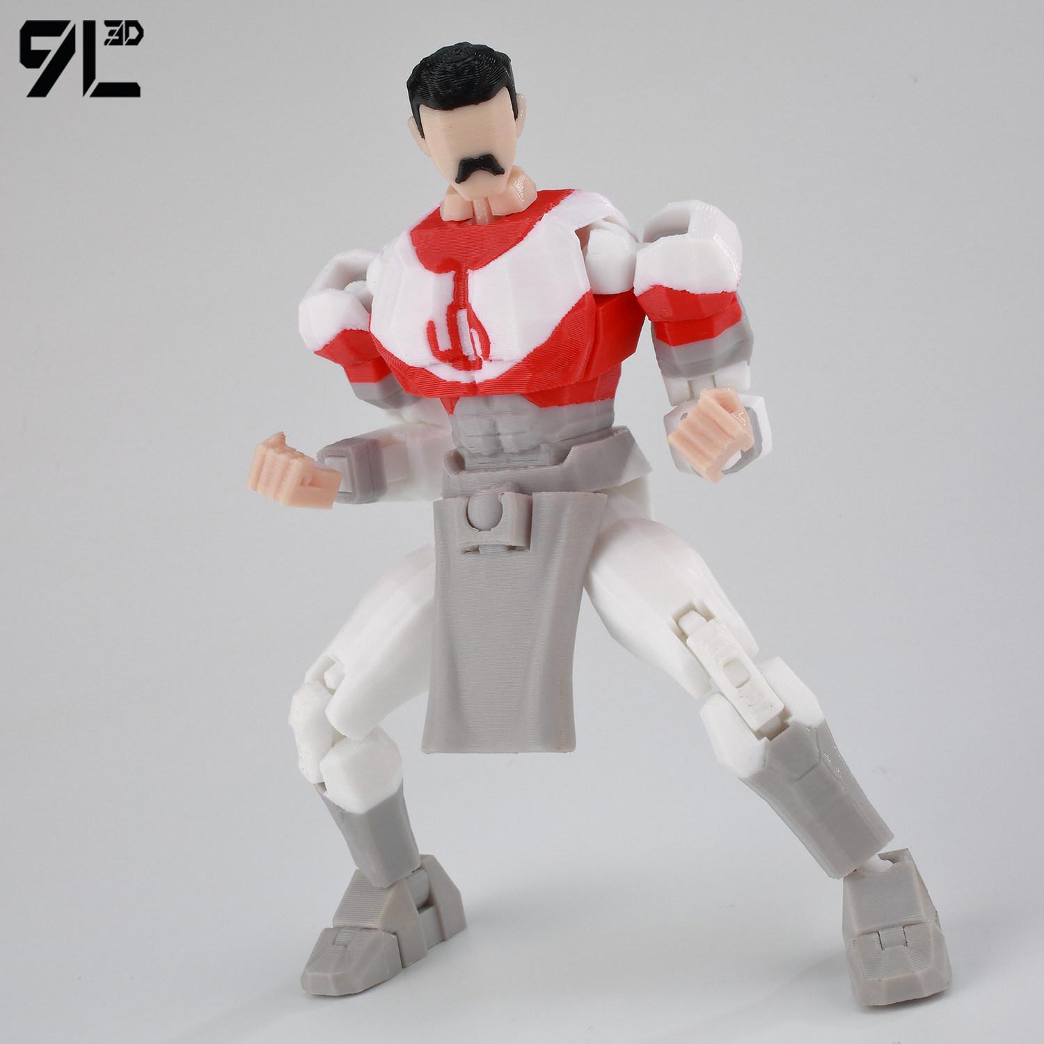 9L 3D 3D Printed Articulated Omni-Man Action Figure From Invincible Series With Interchangeable Hands Collectible Model