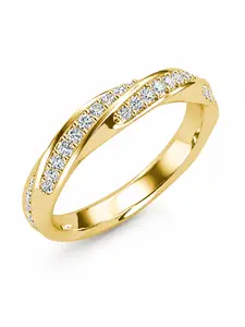 Daisini Women's Brass Gold Plated Swarovski Crystal Cross Ring, Elegant Marble Pattern, All Seasons Jewelry Gift
