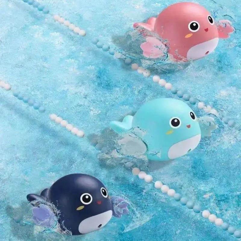 3pcs Cute Assorted Animal Bath Toys, Smooth Plastic Wind-Up Floating Toy Set for Infant and Preschool Kids, Bathtub and Pool Water Fun, Non-Toxic, Mechanical, Bathtoys, Animals
