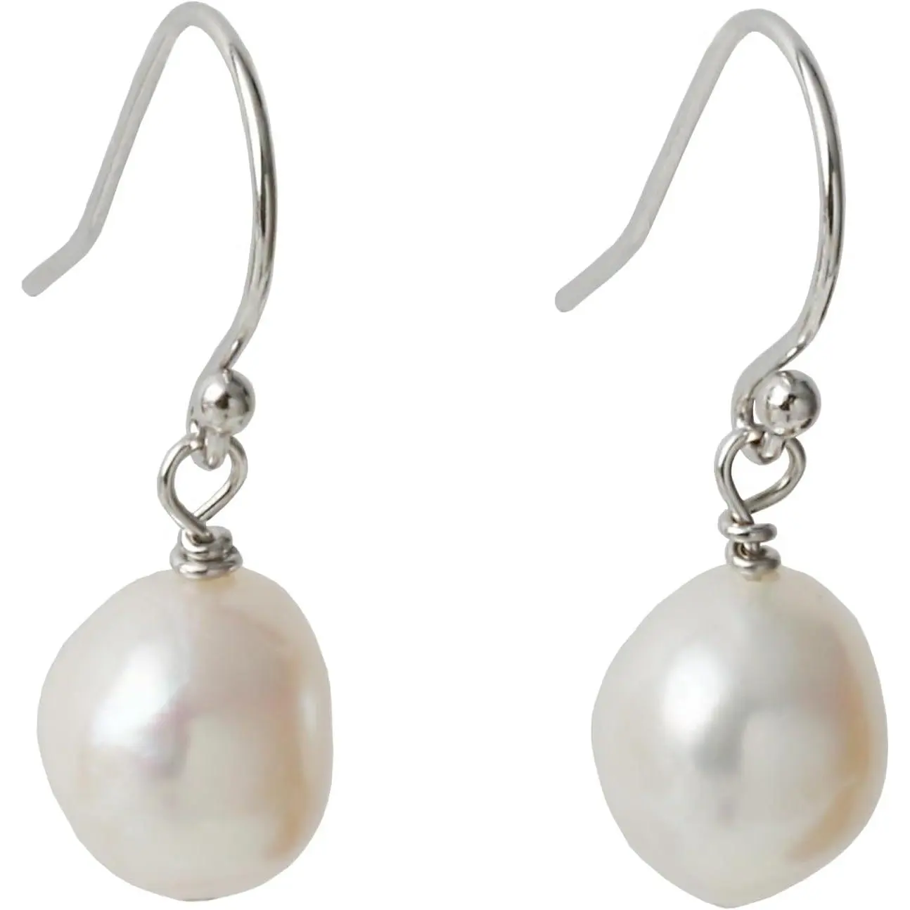 Cultured Baroque Pearl Earrings for Female, Sterling Silver Threader Style with a Dangling Single Drop, Threader Earrings, Dangle Drop