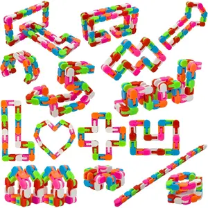 30 Pack Wacky Tracks Snap and Click Fidget Toys Bulk for Party Favors Puzzles Kids, Back to School Students Gift, Classroom Rewards, Birthday Goodie Bag Fillers, Rainbow Toys for Boys & Girlsfidget toys