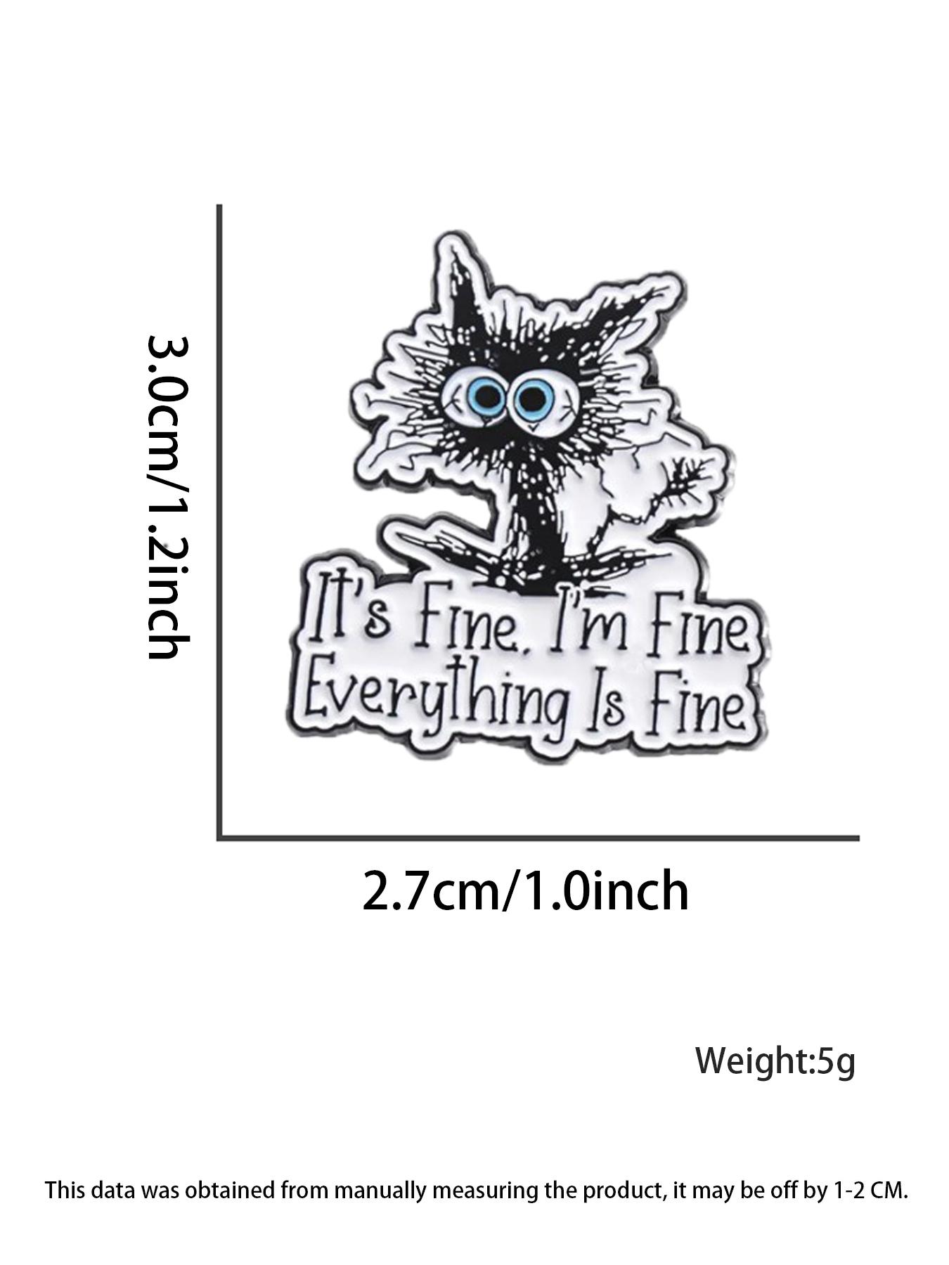 Cute Cartoon Cat Design Brooch, Summer Outfits 2024 Letter Pattern Enamel Pin, Trendy Cloth Accessories for Women & Men, Creative Gift