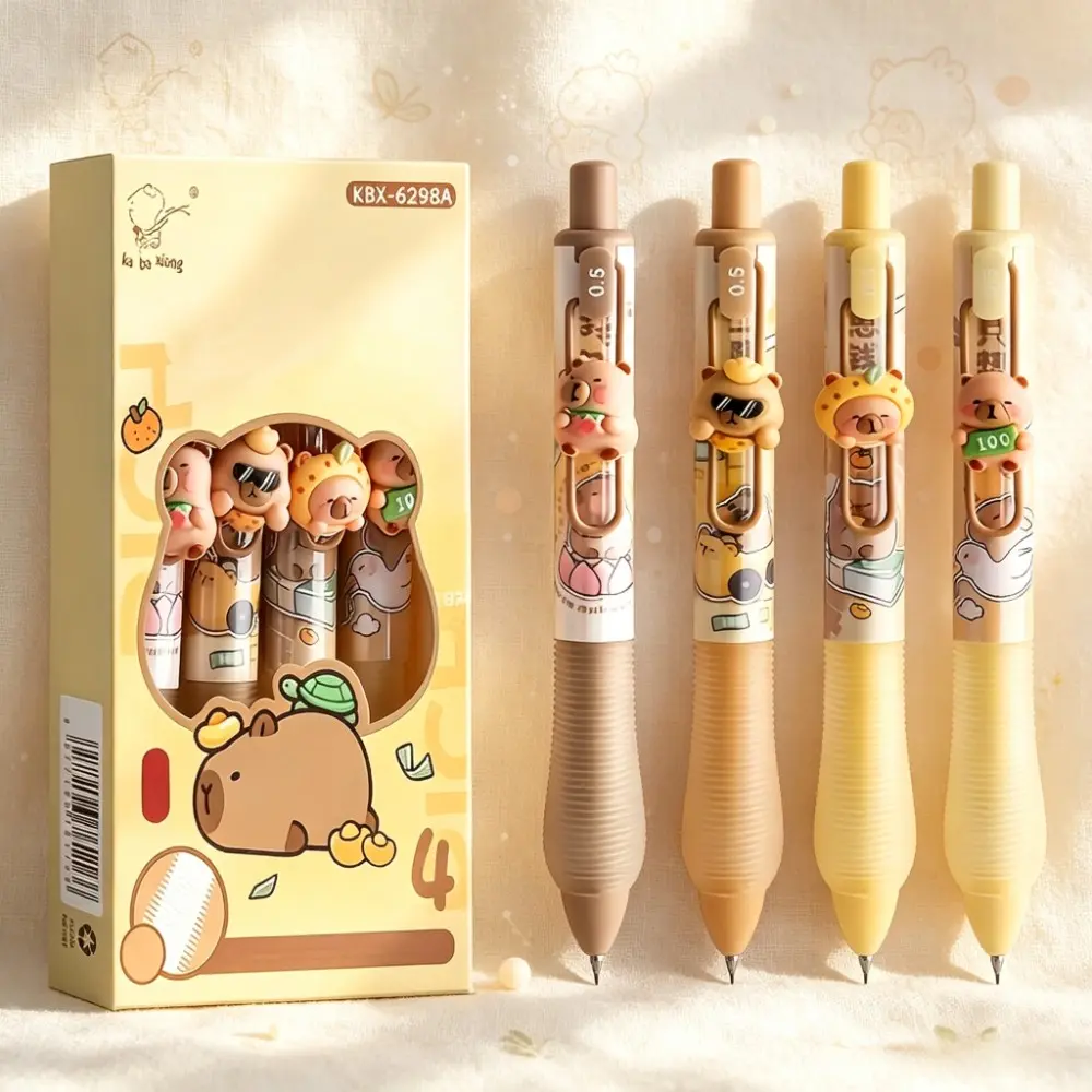 4-Pack Retractable Mechanical Pencils, 0.5mm Lead, Ergonomic Grip, Comfortable Writing, Ideal for School and Office, Cute Set