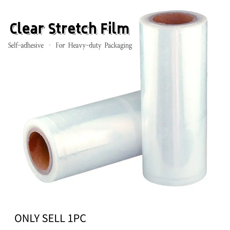 Clear Visibility Stretch Wrap Film, 5.91 Inches x 1000 Feet, 1 Roll, Durable Commercial Self-Adhesive Plastic Pallet Packing Material, Pallet Friendly, Ideal for Moving & Heavy-Duty Packaging
