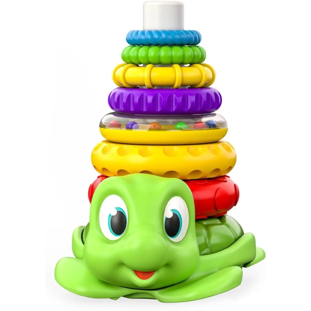 2Play Stacking Toy, Includes 7 Unique Rings, Montessori Development, Baby Toy, Gift  1 Year Old Boys & Girls, Ages 0-6+, 9, 10, 12, 18+ Months (Turtle Stacker)