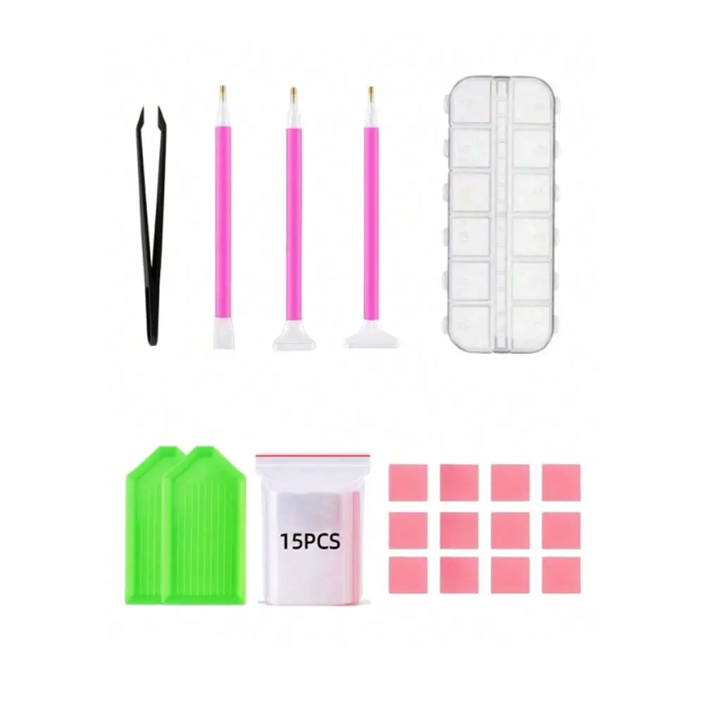 DIY Diamond Painting Kit, Silicone Pointing Clay, Storage Box, Pointing Pen, Tray Tool Set, DIY Supplies, Cross Stitch Tools, Craft, Art