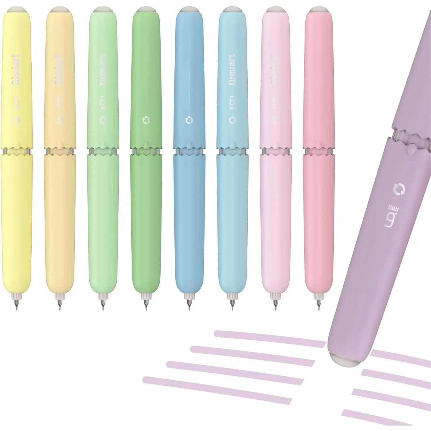 Erasable Gel Pens, Fine Point 0.6 mm Twist Retractable, Cute Egg Shaped Ink Pens with -in Eraser, 9 Pack Colored Pen Set for Journaling, Drawing, Writing, Planner(Macaron Color)
