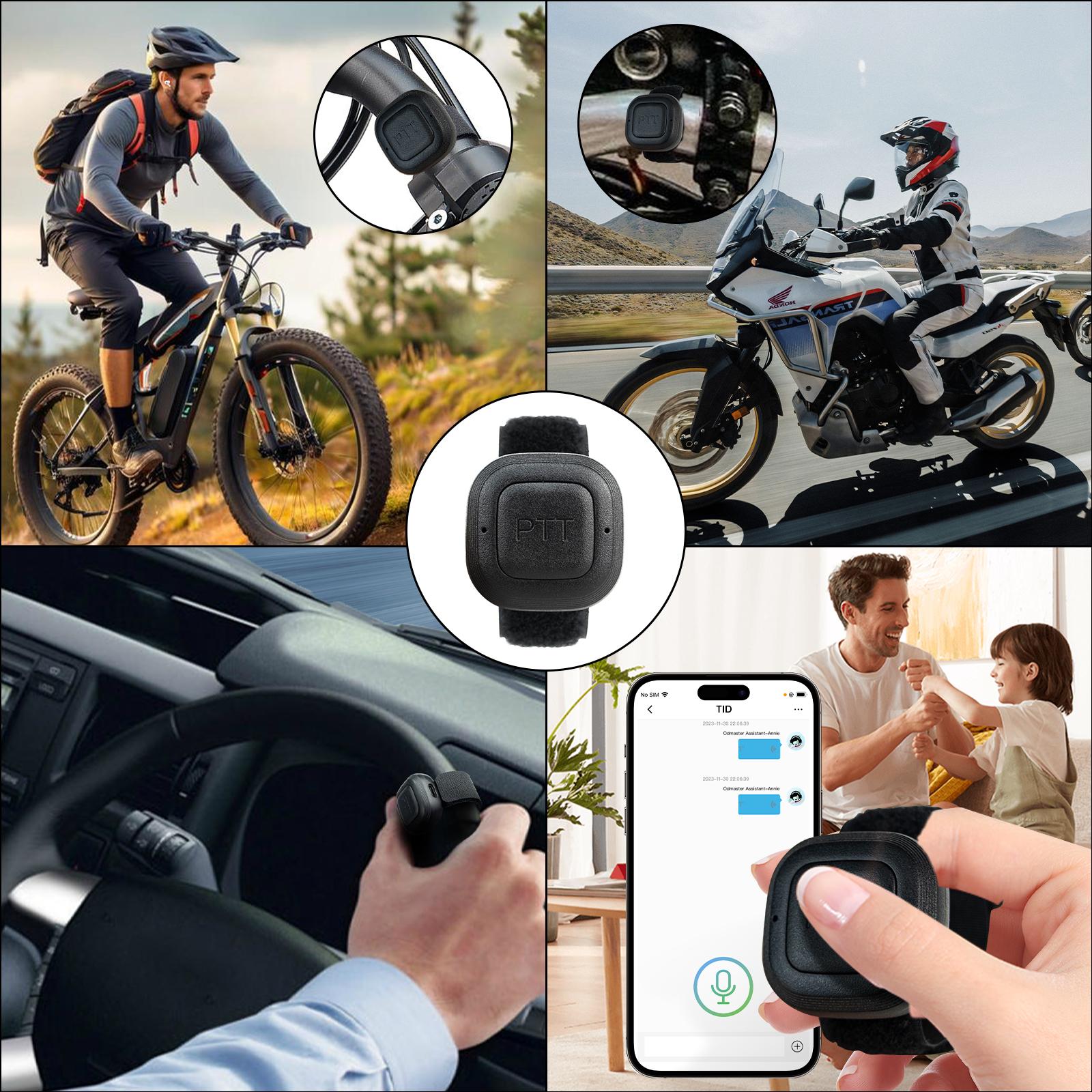 TIDRADIO Wireless Mic PTT Button for Cell Phone APP “Odmaster” Riding Driving Walkie-talkie, Wireless Programming Baofeng Uv5r