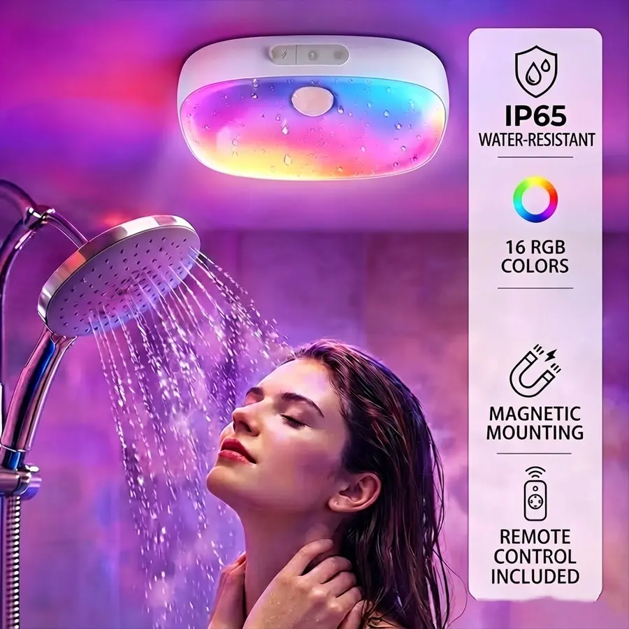 LED Ceiling Light, USB-Rechargeable - Square - White - With Remote Control, Waterproof Motion-Sensor Ceiling Light, Adjustable Lighting, Wireless Magnetic Installation, Suitable for Bedrooms, Offices, Home Offices, Hallways, and Indoor Home Ceiling Lights