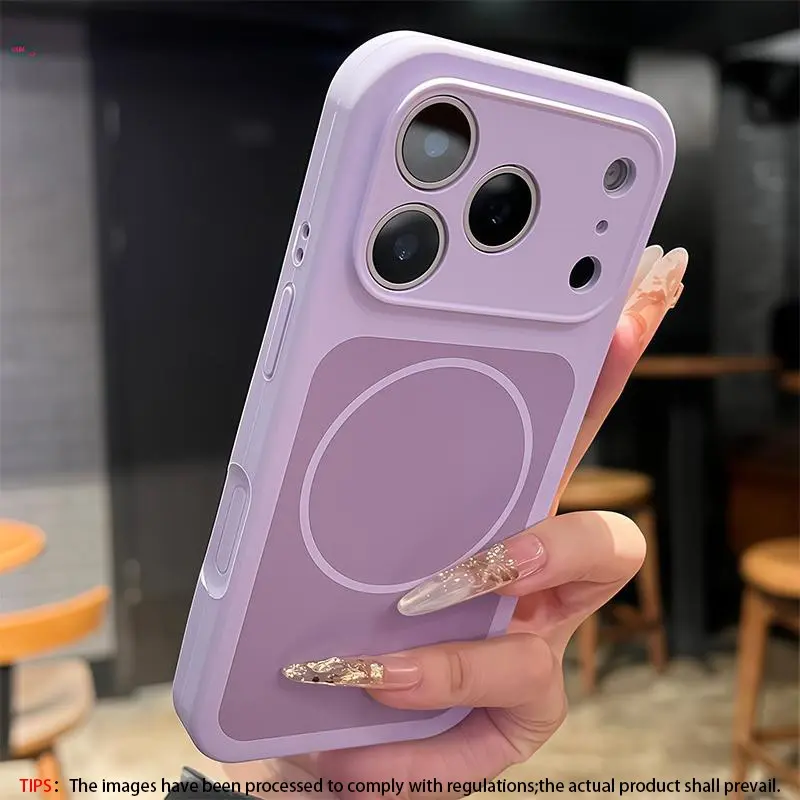 New skin sensitive magnetic liquid silicon shock-absorbing Shockproof protective Silicone phone case, Cover, Casing, Accessories, suitable for Apple/iPhone17promax/17pro/17 series compatible with MagSafe Wireless charging couple case
