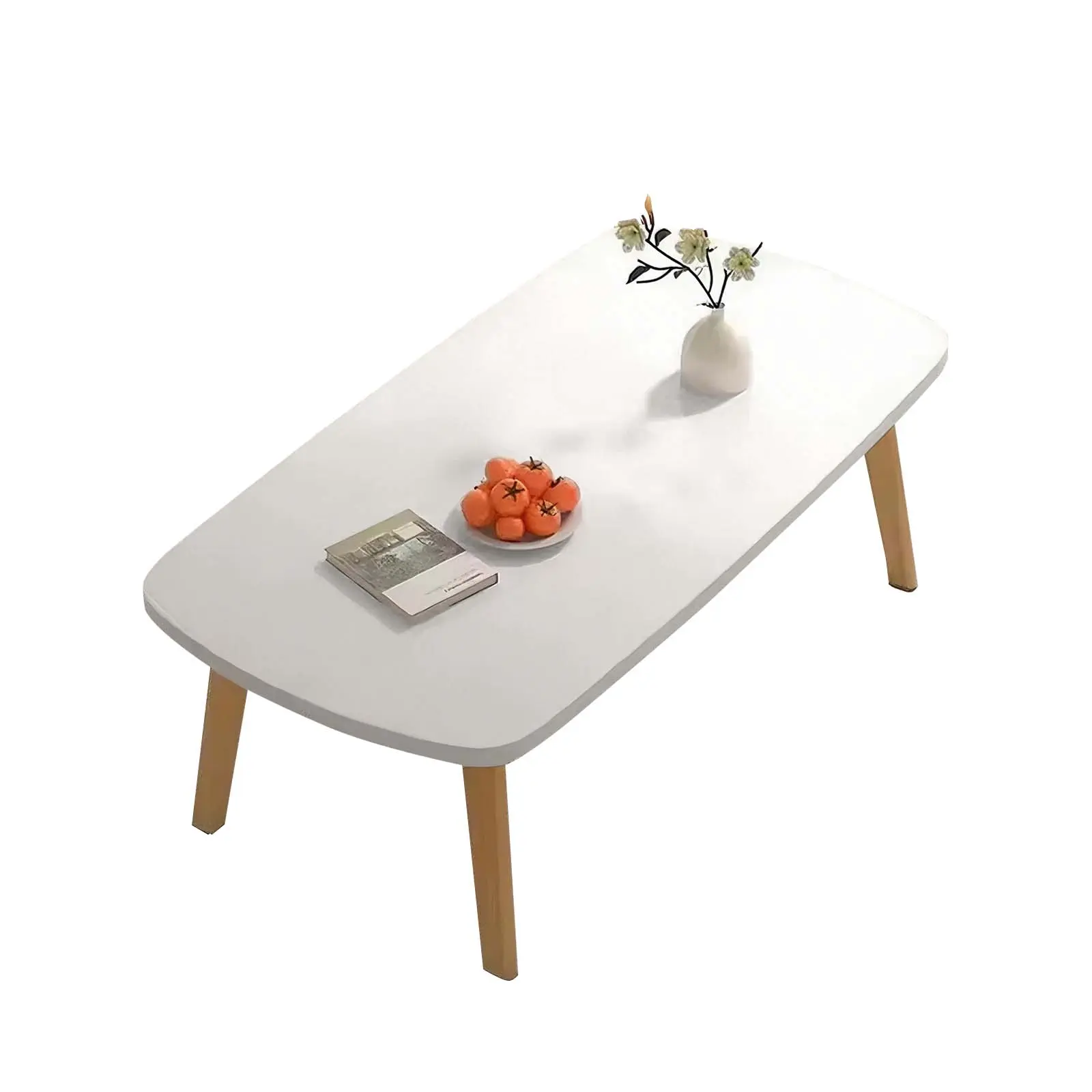 White MDF Folding Wall-Mounting Desk - 31.5x19.7 Inch Space-Saving Floating Table for Office & Commercial Furniture Use