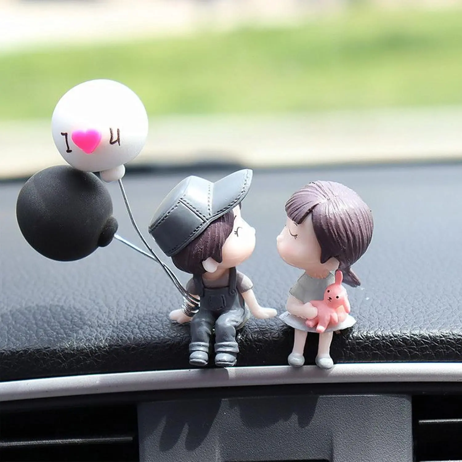 Cute Cartoon Couple Design  Ornament -  Dashboard Decorations, Office Desk Accessories,   Decor, Kissing Couple Figure Figurines Balloon Ornaments (B)