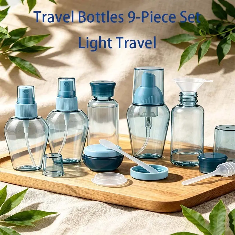 Travel Reusable Dispenser Set, Leak-Proof Portable Containers for Perfume, Lotion, Shampoo, Transparent Lightweight Easy Clean