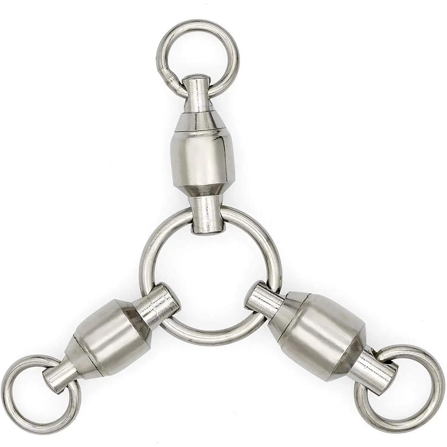 Ball Bearing 3-Way Swivels Fishing 10 count Brass/Stainless Steel with Rolling Barrel 104lbs, 134lbs, 168lbs