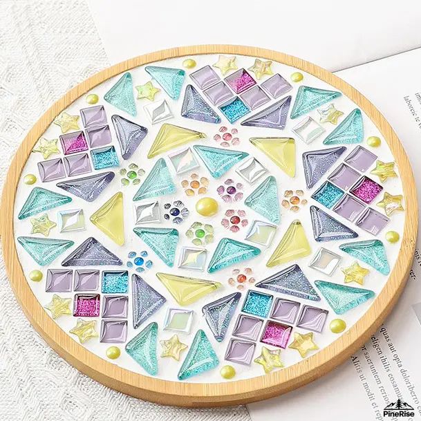 Mosaic DIY Coaster Craft Kit Creative Tabletop Decor Accessory For Outdoor Camping Parent-child Gathering Handmade Leisure Activities