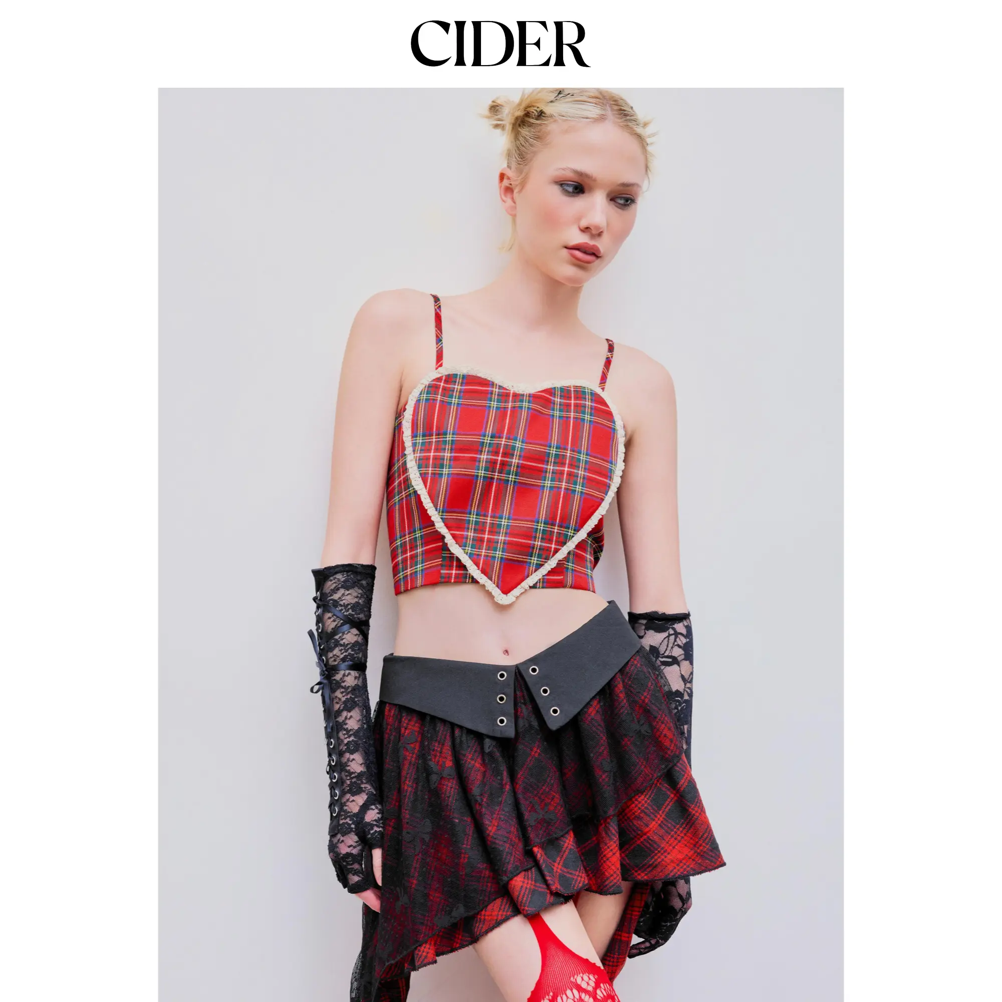 Cider [size 2-10] Heart Check Cami Crop Top SummerFinds