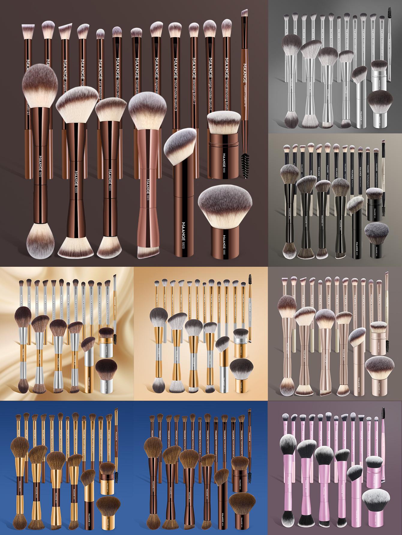 MAANGE 20pcs Professional Makeup Brush Set, Powder Brush Blush Brush Concealer Brush Contour Brush Nose Contour Brush Eyeshadow Brush Eyebrow Brush Detail Brush, Versatile Cosmetic Tools for Beauty Enthusiasts, Makeup Brush Kit