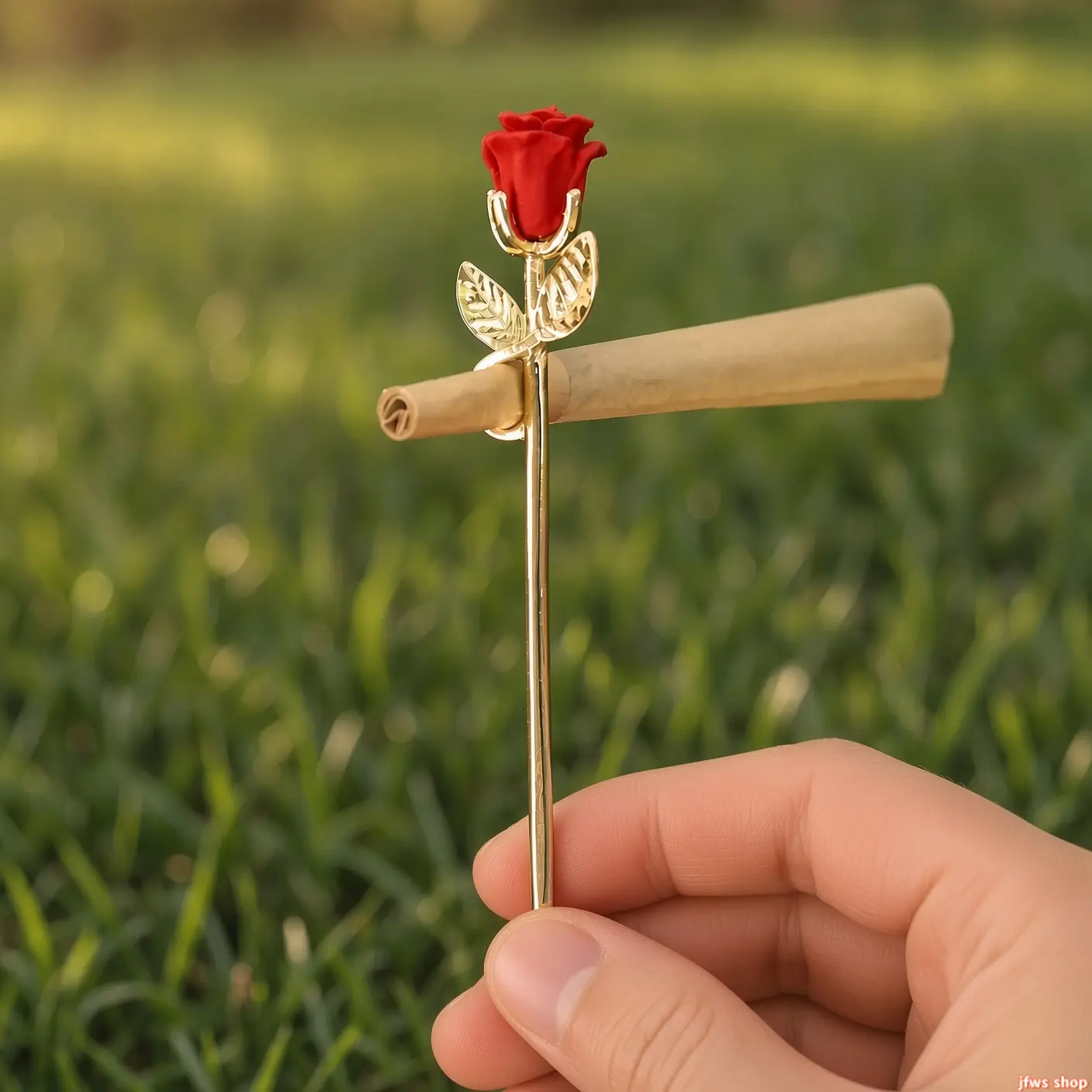 Rose Flower  Holder, Durable Metal Smoking Accessory with Beautiful Floral Design – Vintage Fashion Statement Piece, Cute Gift for Mom, Valentine’s Day & Everyday Carry tiktokshopbacktoschool