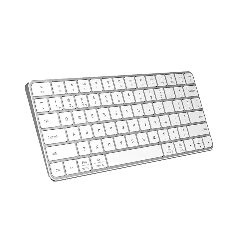 Ultra Thin Wireless Computer Keyboard with Rechargeable Battery, Bluetooth+2.4g Dual Mode, Compatible with iOS & Android, Ideal for Travel & Business
