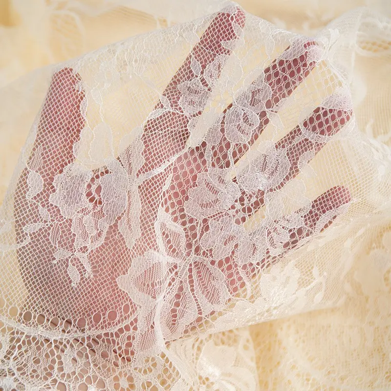 Vintage High Quality Lace Fabric, Lightweight and Transparent, Elegant Floral Pattern, Ideal for Tablecloths, Wedding Accessories, Home Decor, DIY Clothing