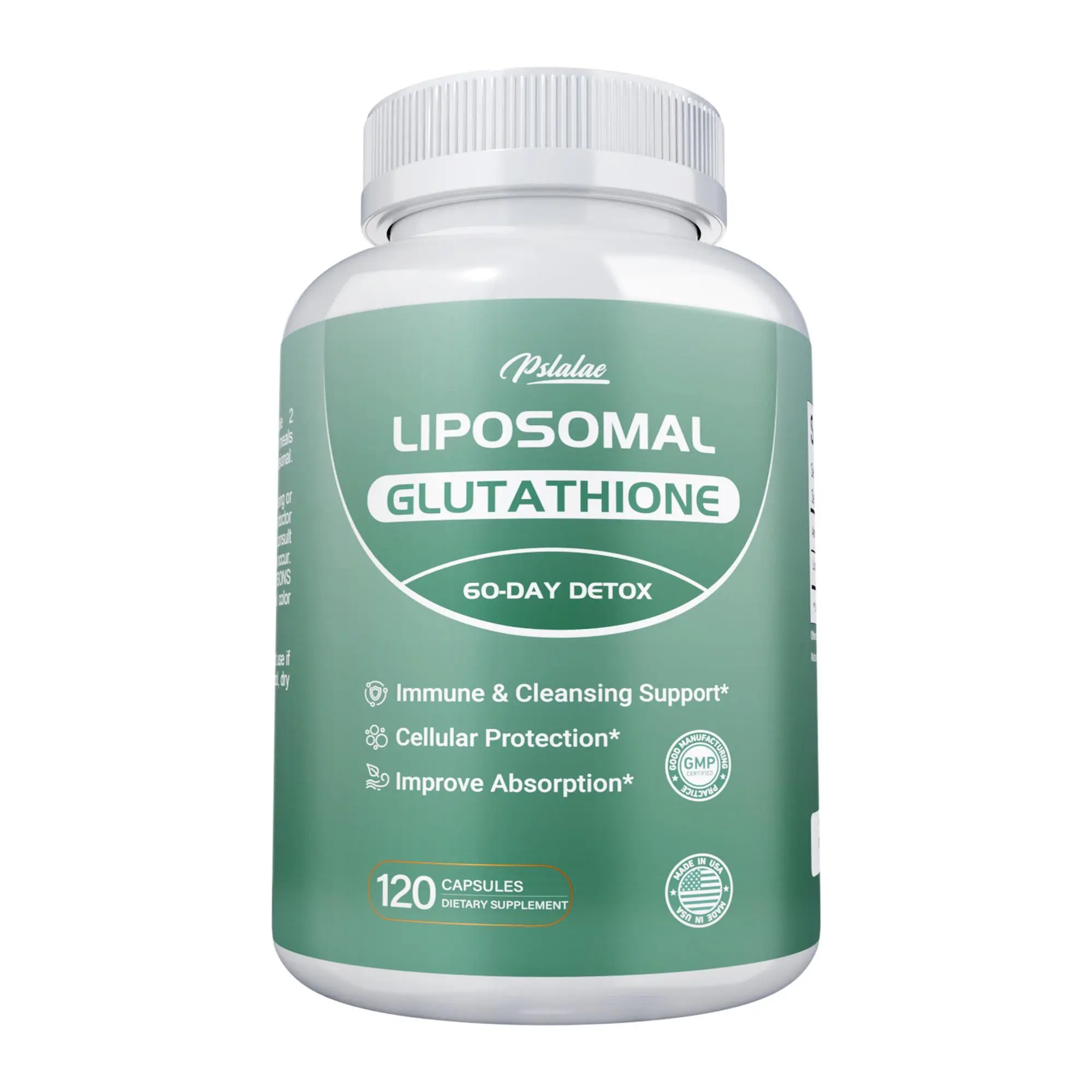 Pslalae Glutathione Dietary Supplement Capsule Antioxidant - Fruit Veggie Flavor, Simple Gentle Ingredients, Prop 65 Safe, Nutritional Support for Cellular Health & Immunity Boost