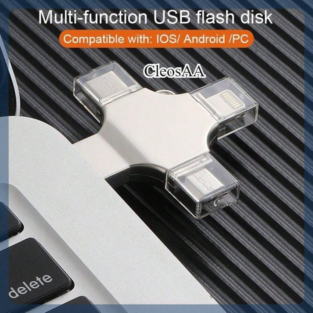 CleosAA 4 in 1 Multi-Function 2TB USB 3.0 U Disk for iPad Android Phones PC High Speed External Storage Thumb Drive Best Gifts for Men