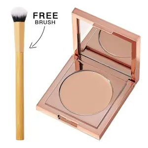 Maycheer Clay CC Cream Foundation With Brush Peach Tone Eye Concealer, Reduces Dark Circles, Dermatologist Recommended, Includes Mystery Brush Head