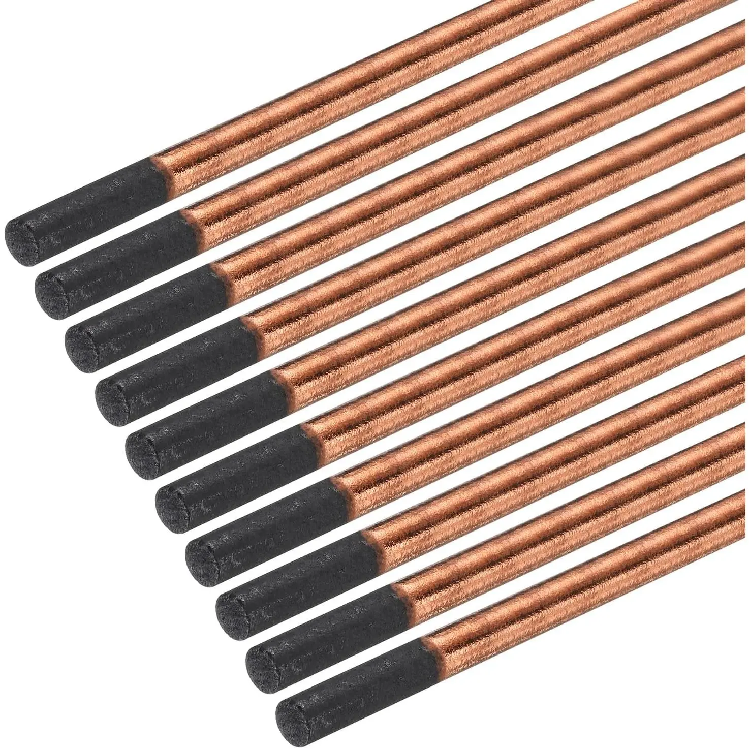 20-Count Carbon Arc Air Gouging Electrode Rods, 5mmx305mm (3/16"x12" Inches) Copper Graphite Coated, High Temp Res. Carbon Rods for Welding on Metal Surfaces