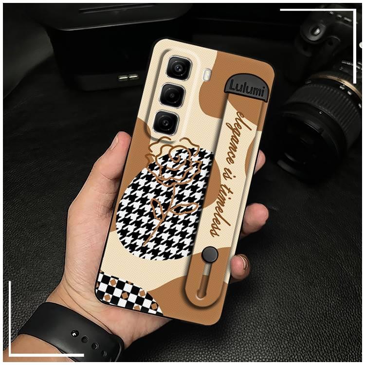 Dirt-resistant Back Cover Phone Case For infinix Hot50 Pro/X6881 Shockproof commerce Plain color masculine Anti-dust geometry Fashion Design simple Phone Holder Waterproof Durable