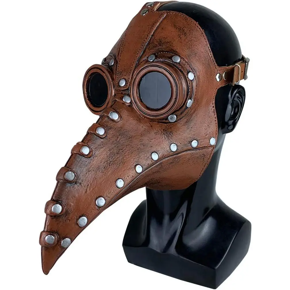 Latex Baby Plague Doctor Mask with Long Beak, Steampunk Gothic Costume Accessories for Halloween & Cosplay Parties
