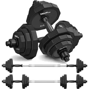 Weights Dumbbells Set, Adjustable Dumbbell Sets 22Lbs 44Lbs 66Lbs 88Lbs with Solid Steel, Barbell Free Weight Set with Connector Workout  Gym Equipment for Men Women Strength  Shaping