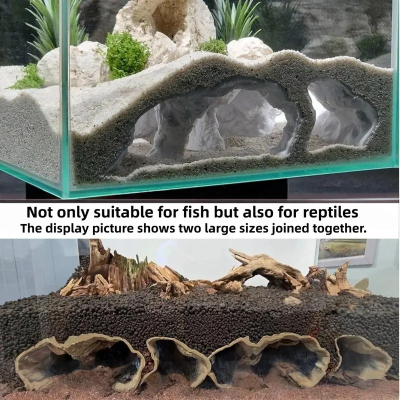 Large/medium/small Reptile Hideaway Cave Aquarium Decor, Natural Tunnel Fish Shelter, Shrimp House, Fish Tank Ornament, Water Palace