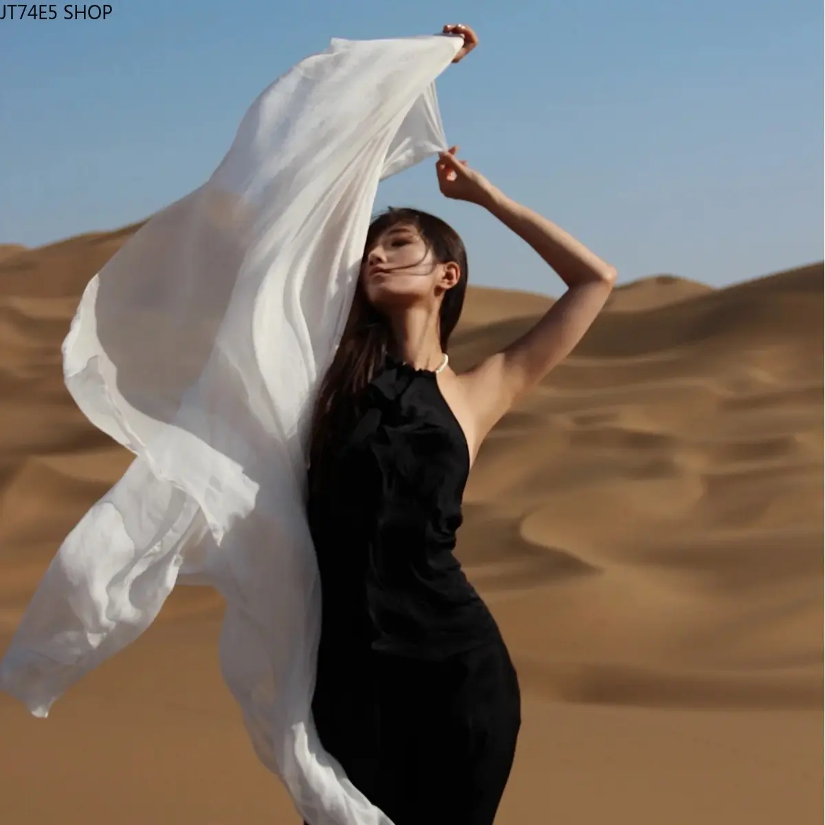Women's Oversized Synthetic Lightweight Chiffon Sunscarf - Ethnic Travel Shawl for Desert, Outdoor Photography & Outfits