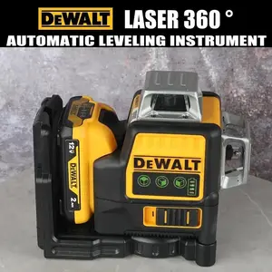 Dewalt NEW DW089LG Green Laser Level - 12 Lines, 3 Sides, 360-Degree Vertical & Horizontal Functionality for Outdoor Carpentry Measuring Tasks