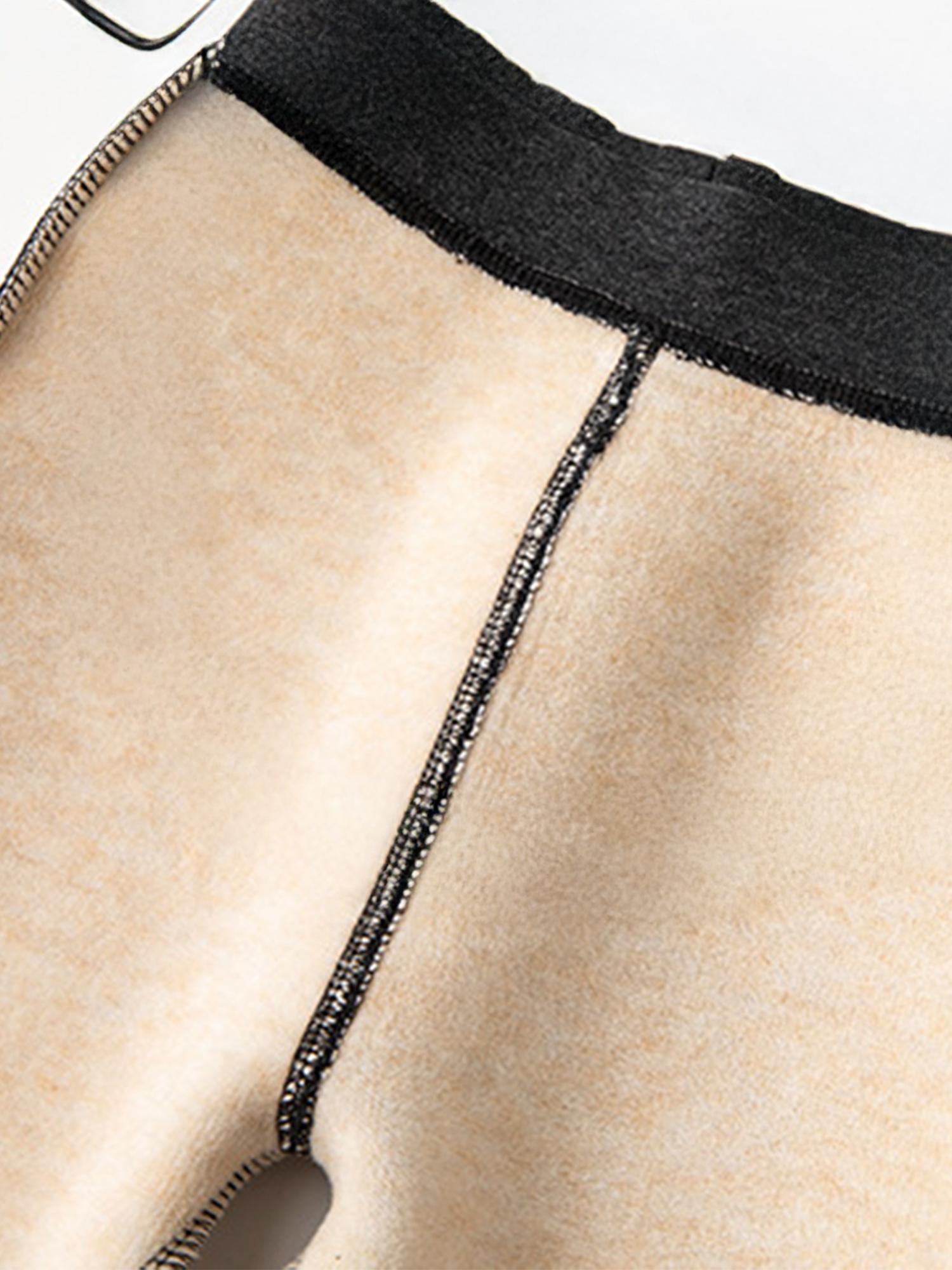 Girls' Fleece-Lined Thickened Flared Pants - Korean-Style Slim-Fit Winter Warmth with Elastic Waist & Flared Leg, Soft Fleece Lining, Loose Fit Casual Pants for Fall/Winter, Solid (Candy-Colored Options Available) - Everyday & Special Occasion Outfi