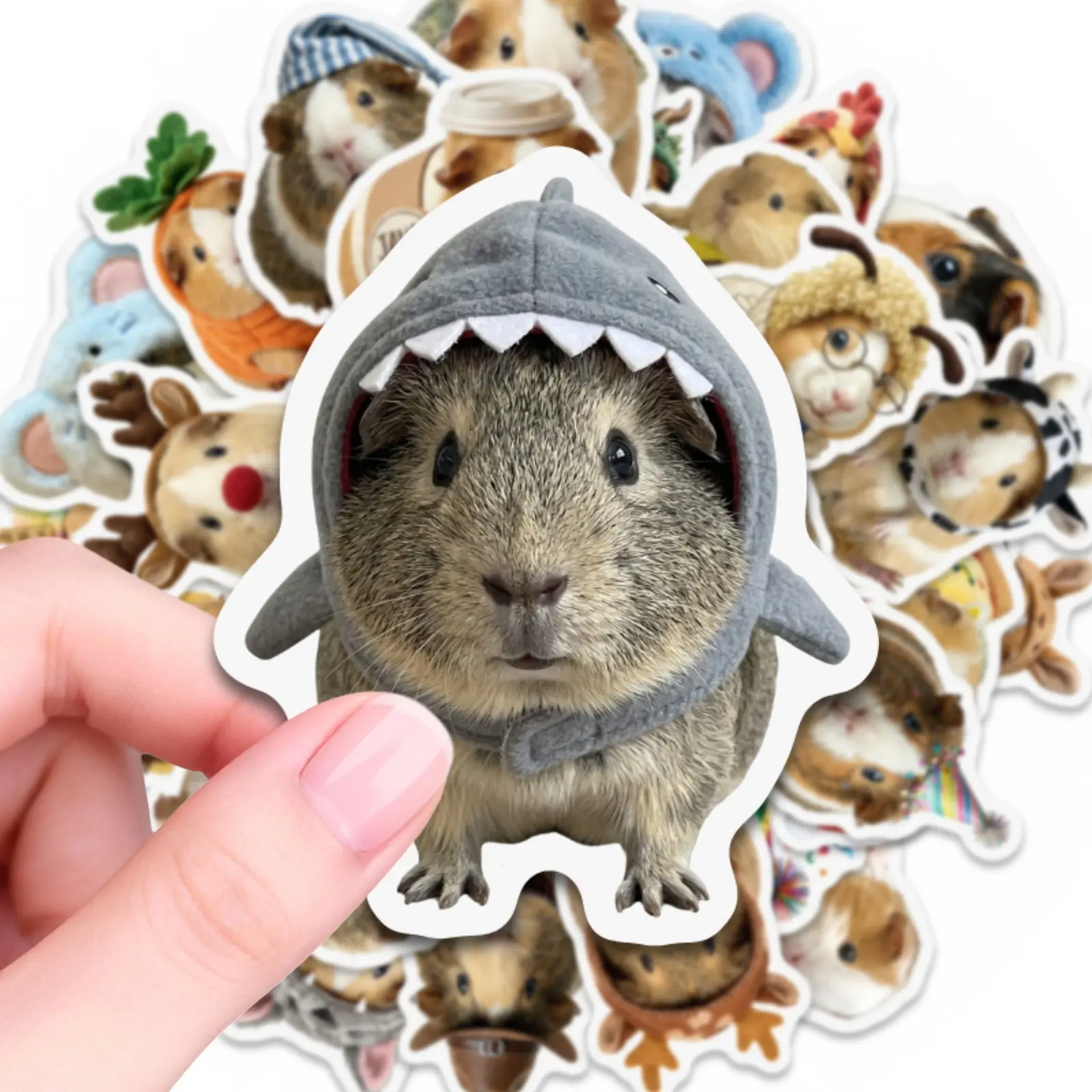 50pcs Cute Hamster Stickers Set, Cartoon Style, Vibrant Colors, Varied, Perfect for Decorating Notebooks and Water Bottles