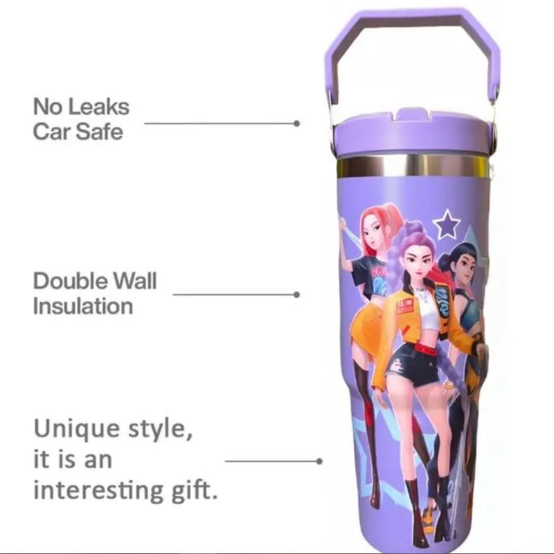 New 30oz Ice King Cup 304 Stainless Steel Handheld Car Cup Leakproof Insulated Tumbler Vacuum Insulated Straw Hunter Women Group Thermos Winter Summer Use with Straw