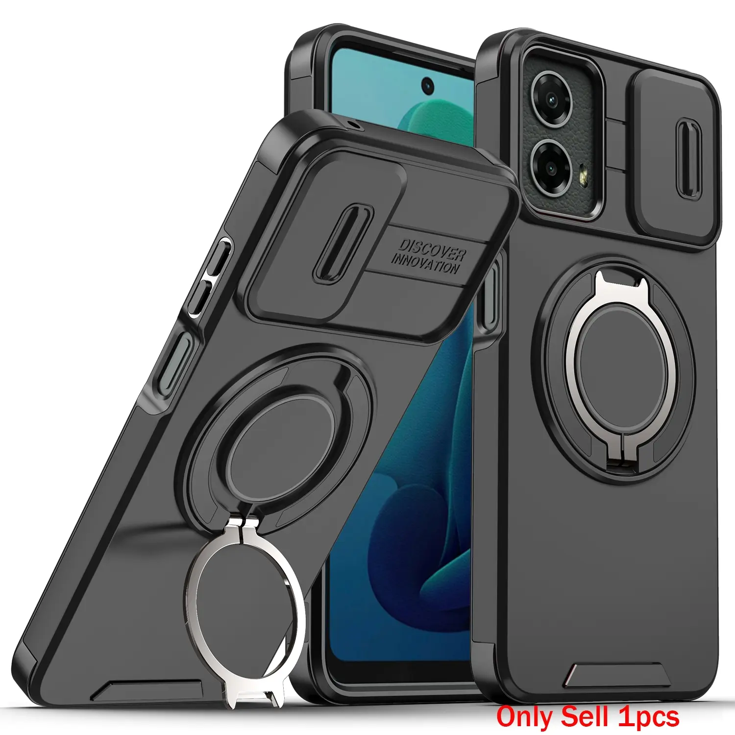 Case for Motorola G 5G 2024/G Play 5G 2024, Rotatable Magnetic Ring Stand, Protective Anti-Drop Shockproof, Dust-Resistant, Dual-Layer Protection for Motorola G 5G 2024/G Play 5G 2024 Case