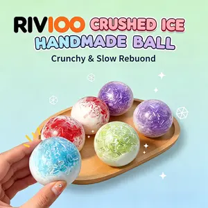 RIVIOO Crushed ice, mint, crispy skin, pinched, crunchy, handmade ball will make a sound when broken, and the moldable toy will rebound slowly.