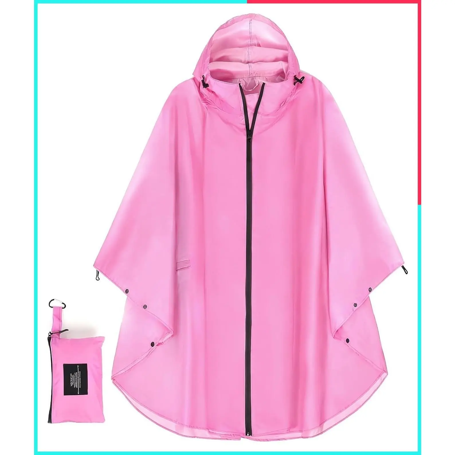Unisex Hooded Waterproof Rain Poncho with Pocket for Adults - Ideal for Outdoor Activities